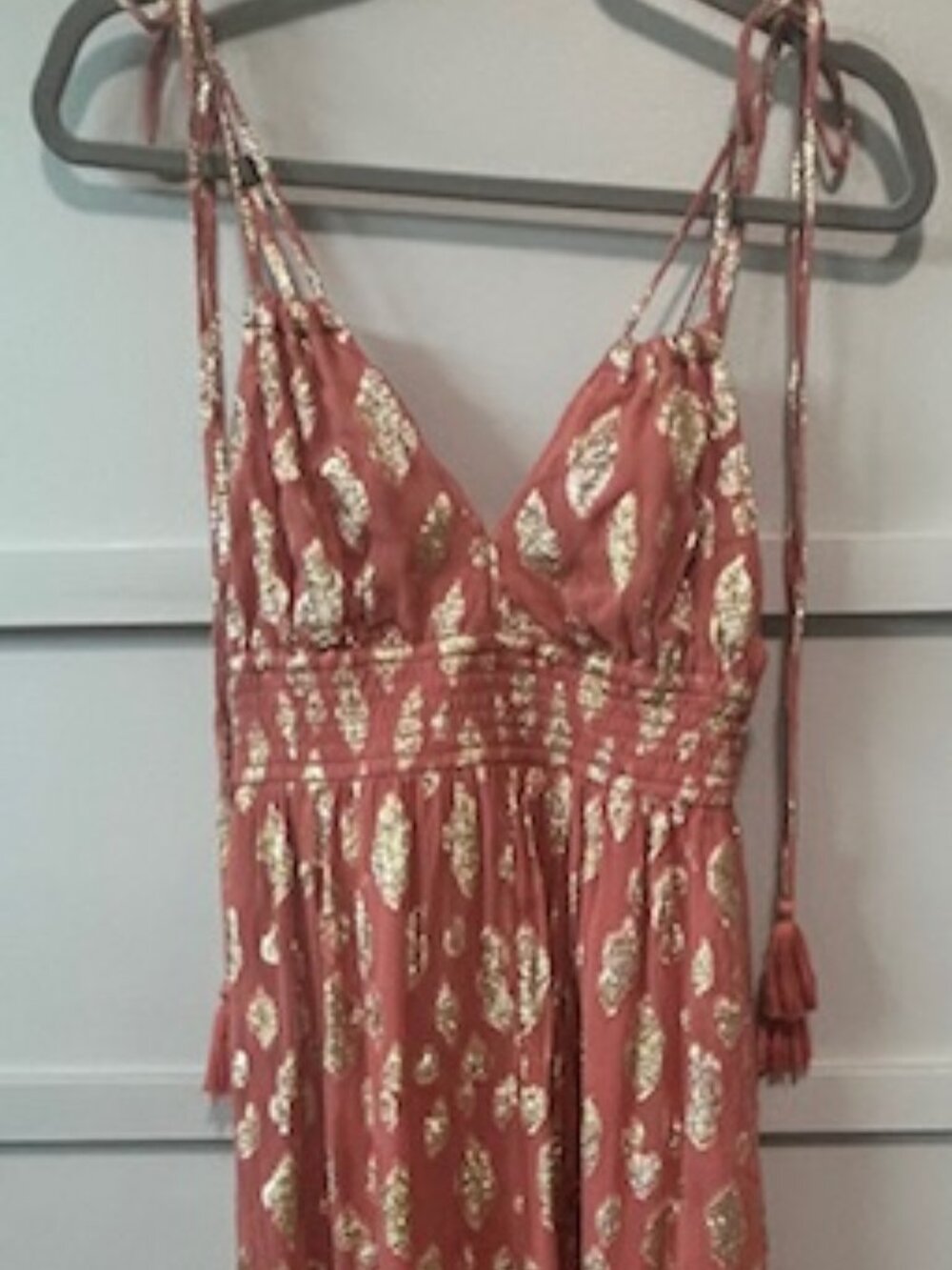 Altar'd State pink and gold metallic dress - size x-small